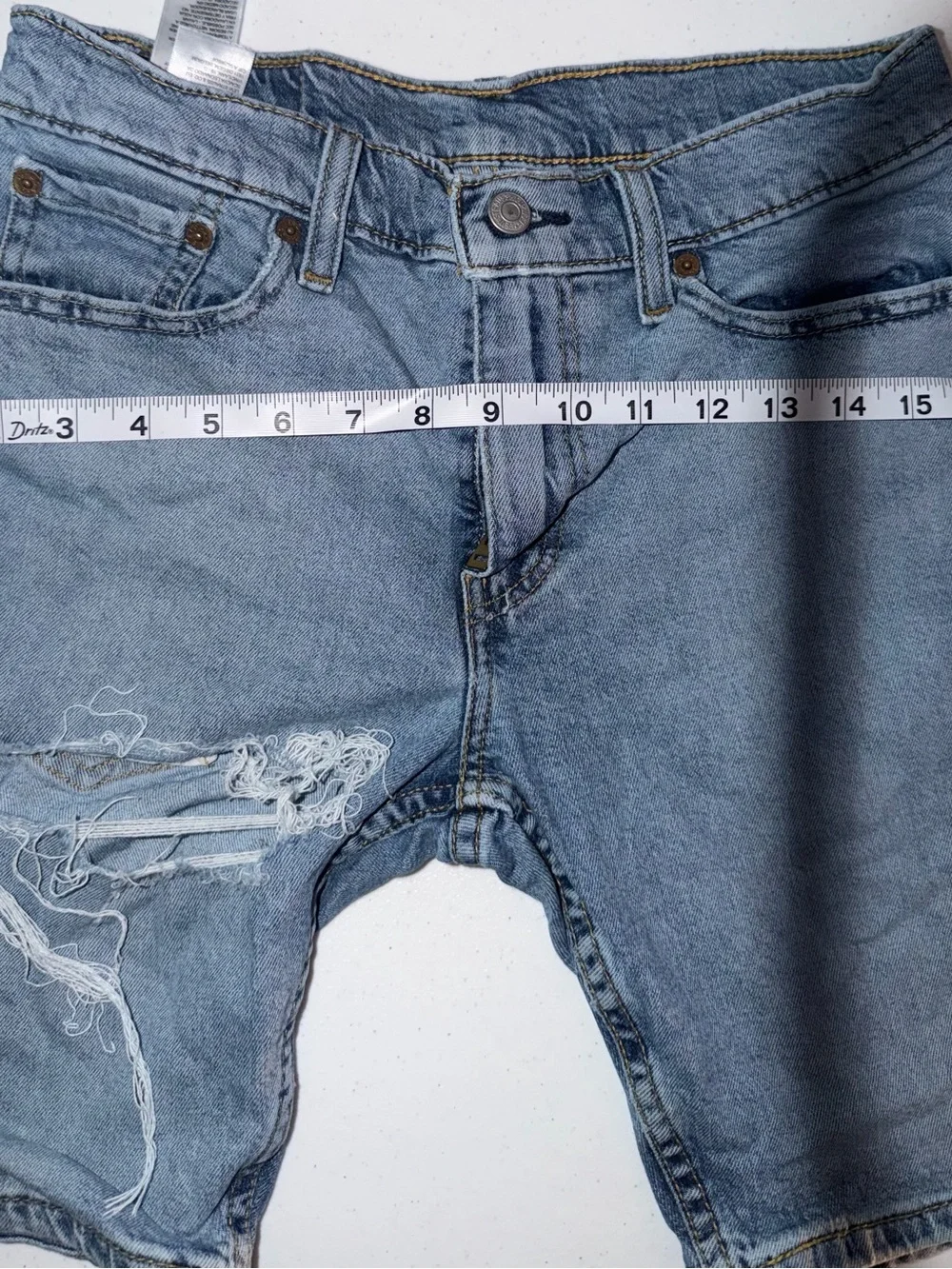 Levi's Light Blue Distressed Denim Shorts